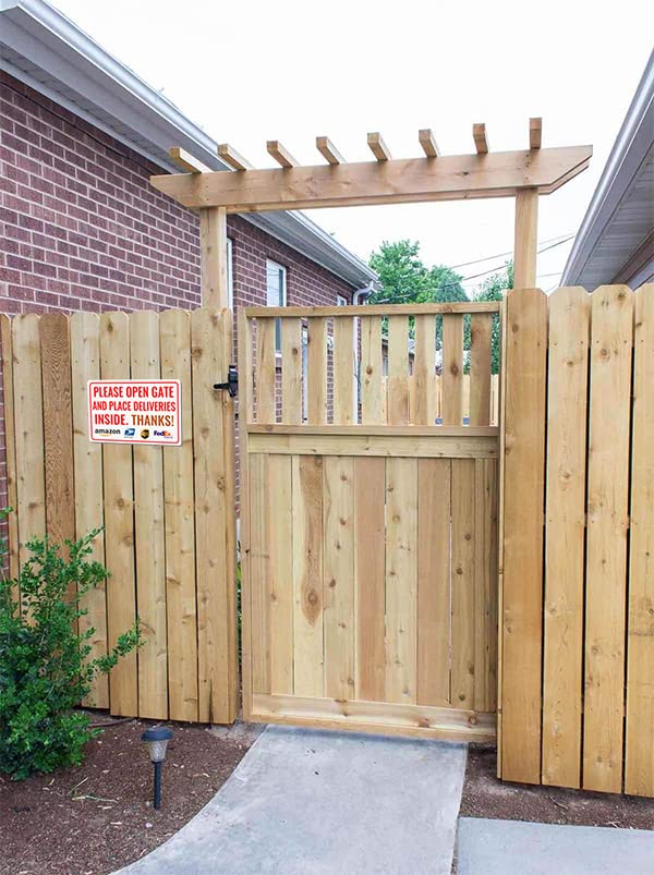 Bestylez Please Open Gate and Place Deliveries Inside - Bestylez Delivery Sign for Outdoor Use 12"" * 8"" (155) - Image 3